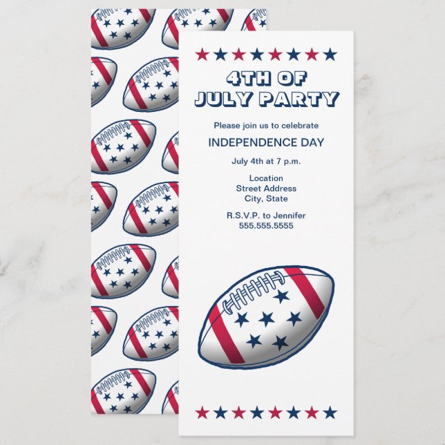 Invitation Fête d'indépendance de football (Devant / Derrière)