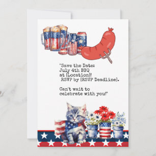 Invitation Fête d'indépendance du 4 juillet barbecue avec cha