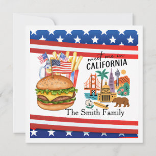 Invitation Fête d'Indépendance du 4 juillet en Californie