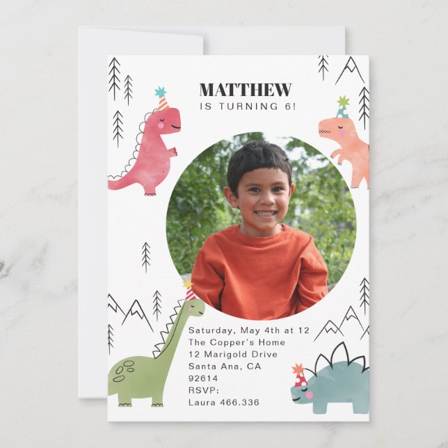 Invitation Fête Dino (Devant)