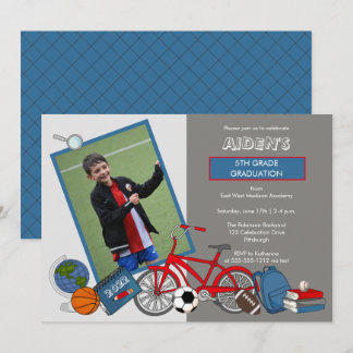 Invitation Fête d'obtention du diplôme d'un garçon de l'école
