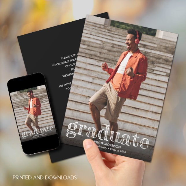 Invitation Fête d'obtention d'un diplôme de photographie mode (Créateur téléchargé)