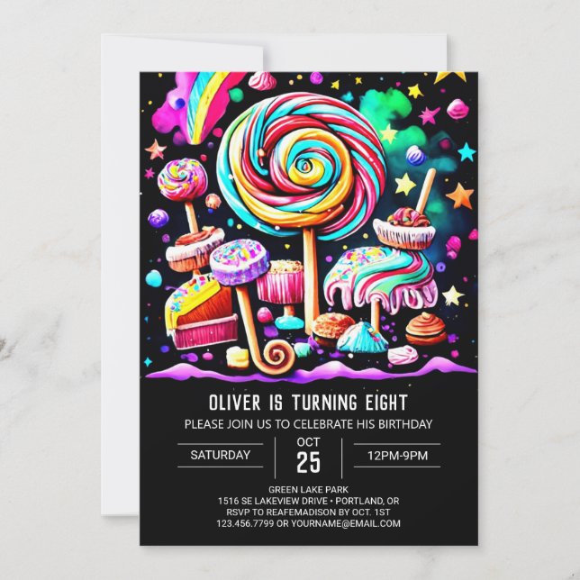 Invitation Fête Douce Personnalisée Anniversaire (Devant)