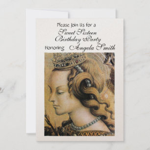 Invitation FÊTE DOUCE PRINCESSE 16 ANS Champagne Blanc