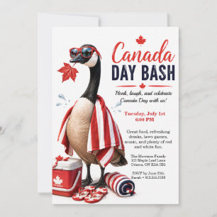 Invitation Fête drôle de la Fête du Canada Fête du Canada BBQ