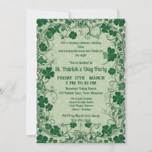 Invitation Fête drôle de la Saint-Patrick avec la vigne de tr