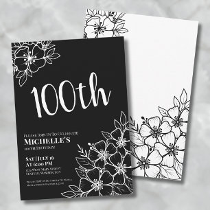 Invitation Fête du 100e anniversaire féminin