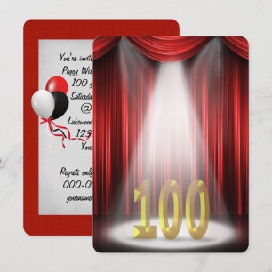 Invitation Fête du 100e anniversaire sous les projecteurs