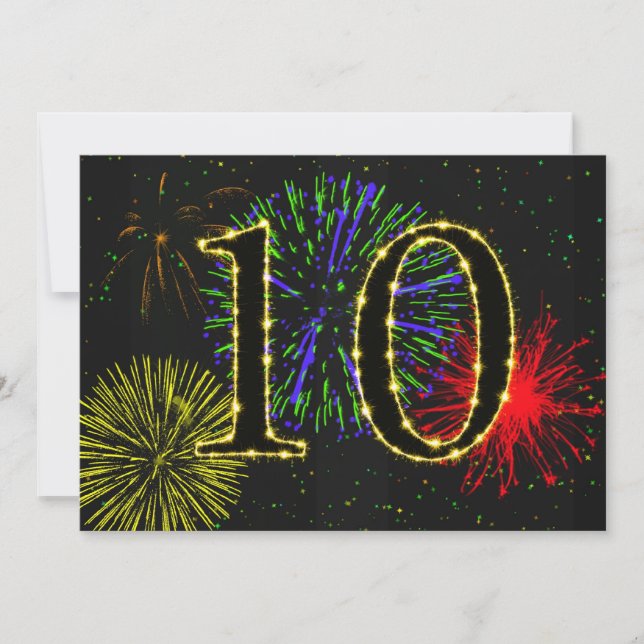 Invitation Fête du 10e anniversaire invitez (Devant)