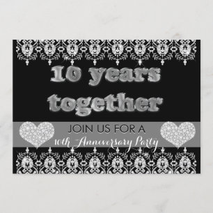 Invitation Fête du 10ème Anniversaire 10 Ans Ensemble Cœurs