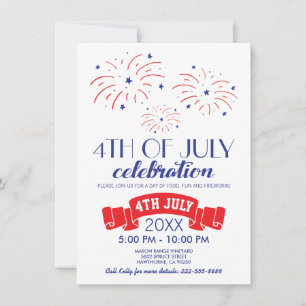 Invitation Fête du 14 juillet avec feu d'artifice