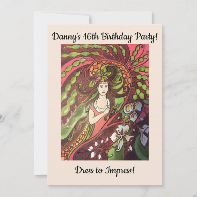 Invitation Fête du 16e anniversaire - Fille Cool (Devant)