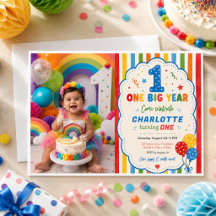 Fête du 1er anniversaire Bold Rainbow One Big Year