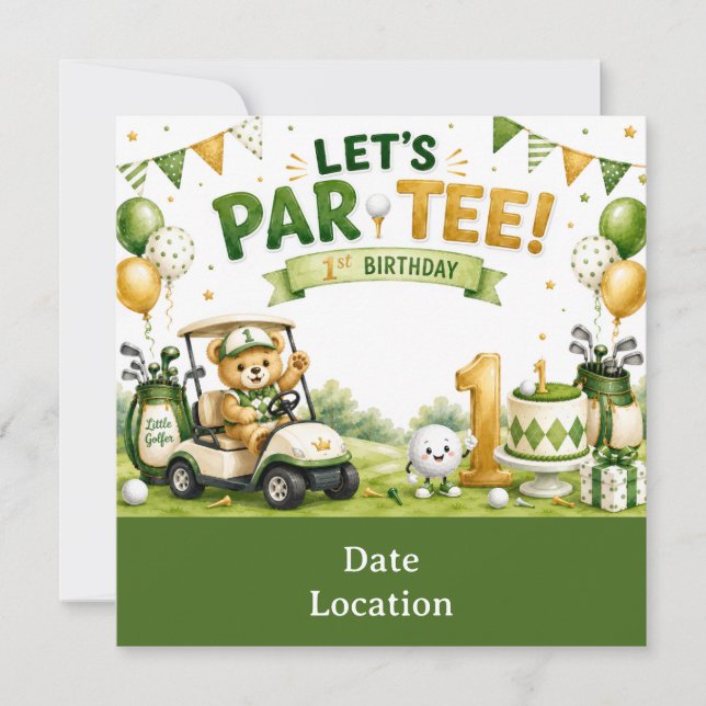 Invitation Fête du 1er anniversaire de golf  (Devant)