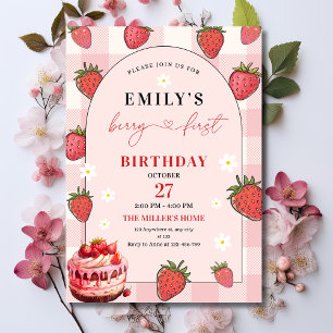 Invitation Fête du 1er anniversaire de la fraise Berry Premie