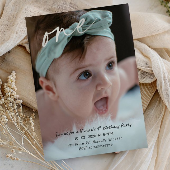 Invitation Fête du 1er anniversaire de la petite chérie  (Créateur téléchargé)
