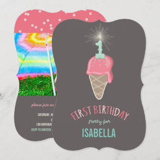 Invitation Fête du 1er Anniversaire de la Petite Fille à la G