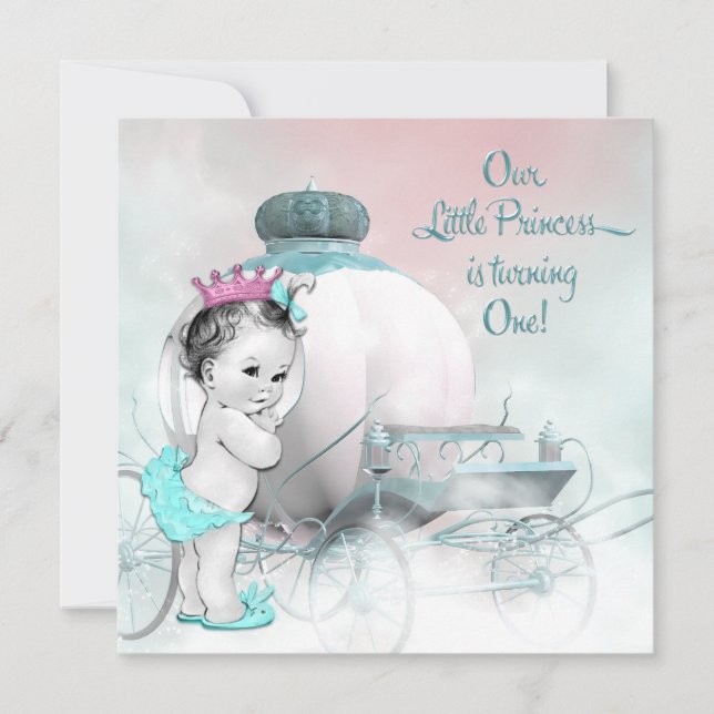 Invitation Fête du 1er anniversaire de la princesse (Devant)