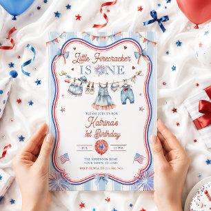 Invitation Fête du 1er anniversaire de Little Firecracker Gir