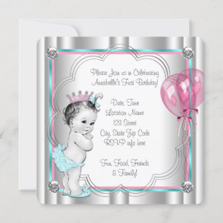Invitation Fête du 1er anniversaire de princesse