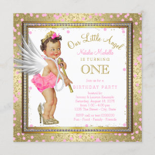Invitation Fête du 1er anniversaire des jolies petites filles