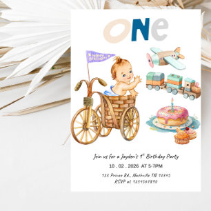 Invitation Fête du 1er anniversaire d'un petit garçon