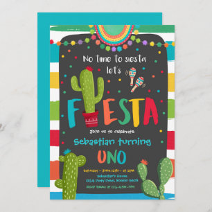 Invitation Fête du 1er Anniversaire Mexique Cactus Party Inv