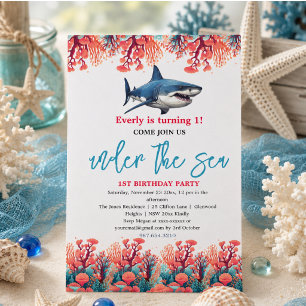 Invitation Fête du 1er anniversaire sous la mer