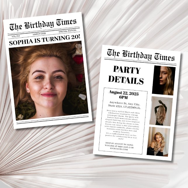 Invitation fête du 20e anniversaire Couverture du journal Pho (Créateur téléchargé)