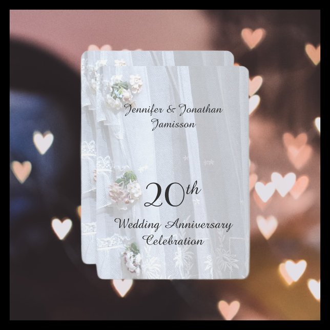 Invitation Fête du 20e anniversaire de mariage, dentelle vint (Créateur téléchargé)
