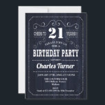 Invitation Fête du 21e anniversaire - Motif de bois de la Mar<br><div class="desc">Invitation de fête du 21e anniversaire. Invitation d'anniversaire adulte pour hommes ou femmes. Caractéristiques marine en bois bleu motif et rétro typographie script police. Salut à 21 ans ! Elégante carte invitation parfaite pour une célébration anniversaire de jalon élégante.</div>