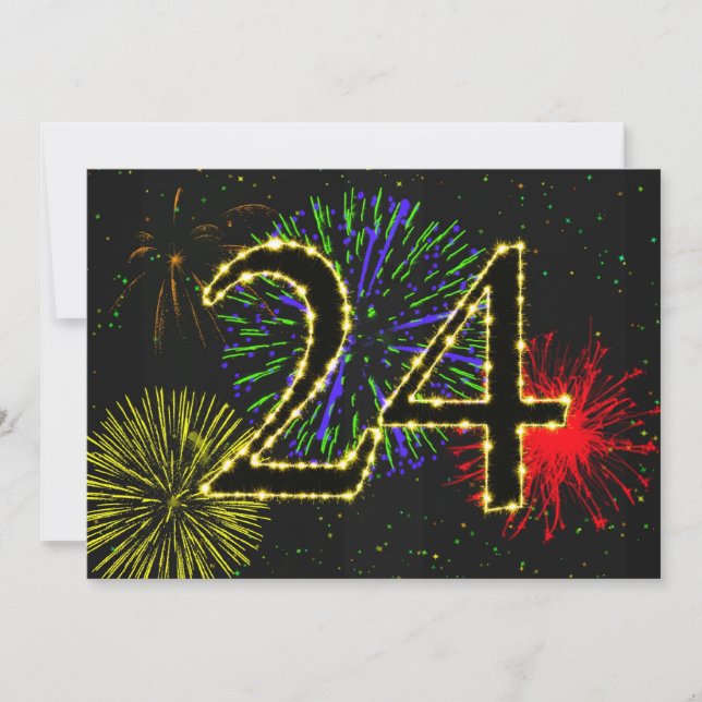 Invitation fête du 24e anniversaire invitez (Devant)