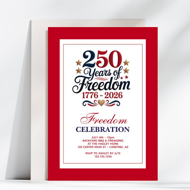 Invitation Fête du 250e anniversaire de la liberté USA (Créateur téléchargé)
