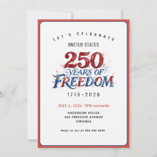 Invitation Fête du 250e anniversaire des Amériques