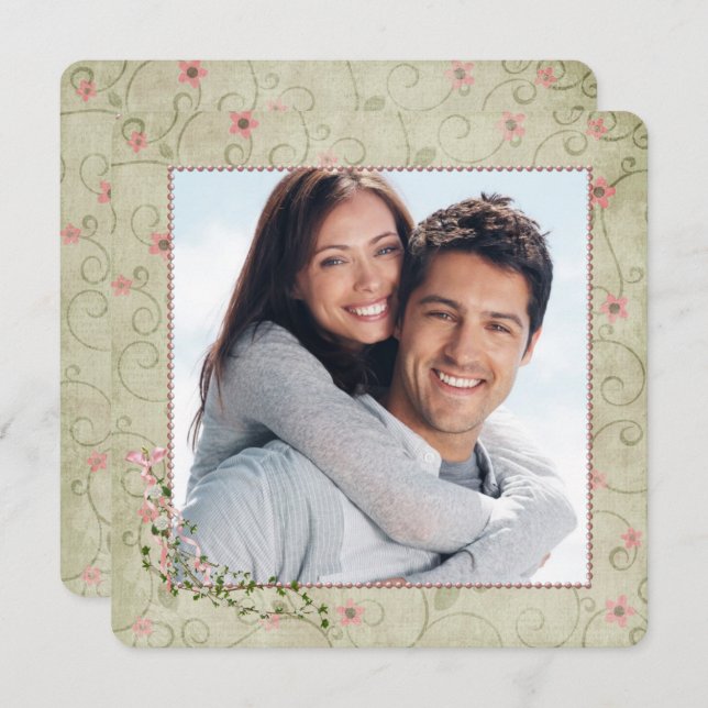 Invitation Fête du 25e anniversaire avec photo (Devant / Derrière)