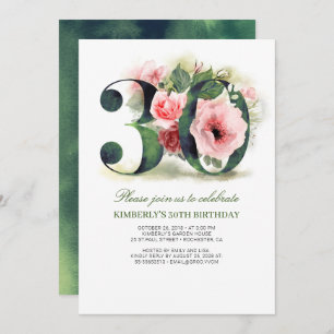 Invitation Fête du 30e anniversaire de Blush Pink