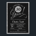 Invitation Fête du 30e anniversaire - Silver Black ANY AGE<br><div class="desc">30e Anniversaire Invitation de fête en fausse parties scintillant argent et noir. Bravo à 30 ans ! Merci de nous envoyer un message si vous avez besoin d'une personnalisation plus poussée.</div>