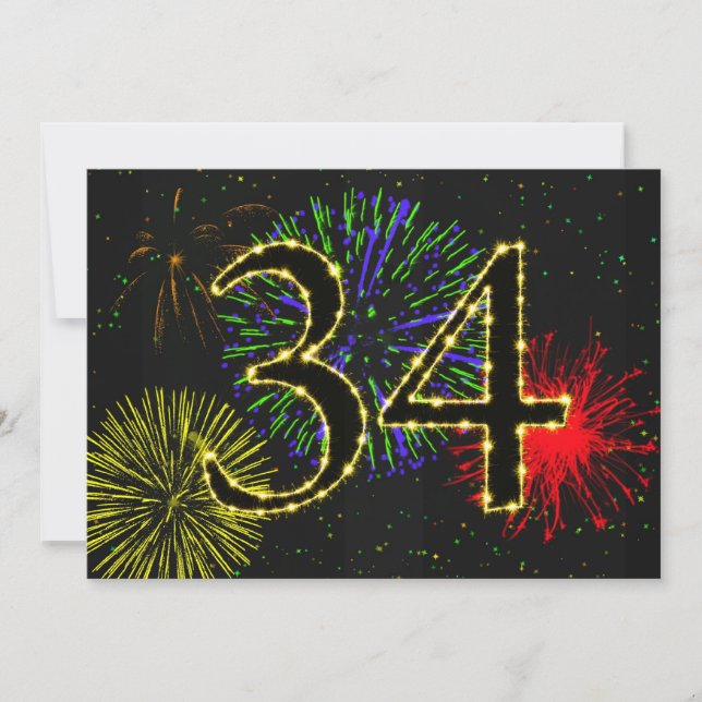 Invitation Fête du 34e anniversaire (Devant)