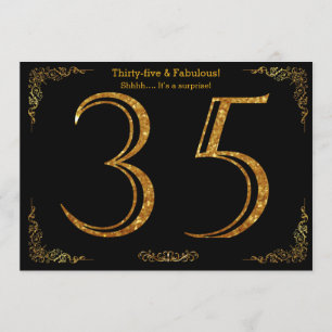 Invitation fête du 35e anniversaire, styl Gatsby, parties sci