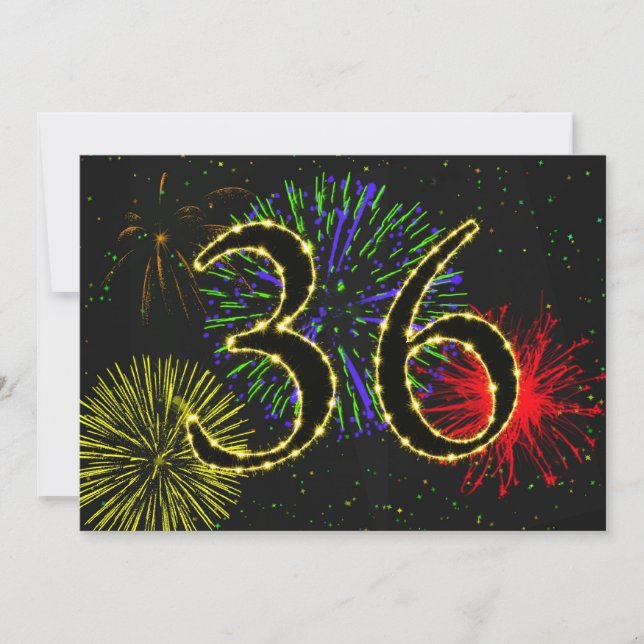 Invitation Fête du 36e anniversaire invitez (Devant)