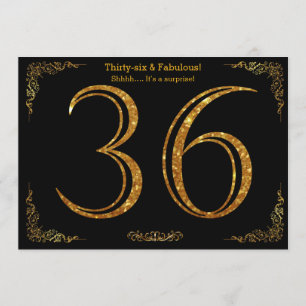 Invitation fête du 36e anniversaire, styl Gatsby, parties sci