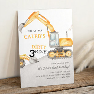 Invitation Fête du 3e anniversaire de construction sale Dirty