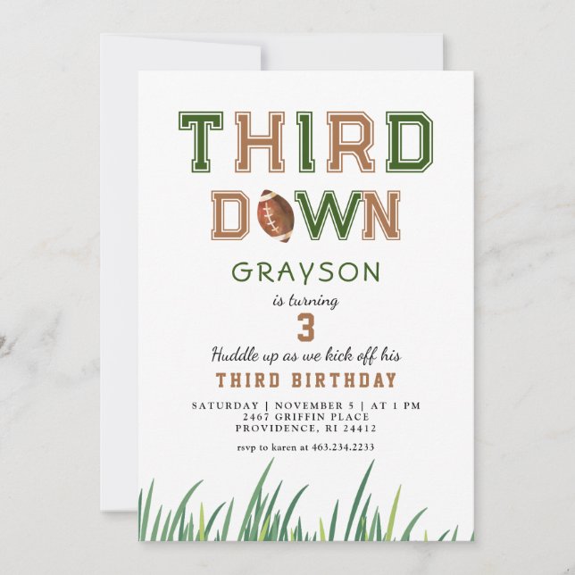 Invitation Fête du 3e anniversaire de l'équipe de football de (Devant)