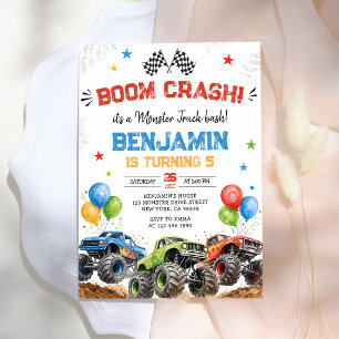 Invitation Fête du 3e anniversaire de Monster Truck Boy