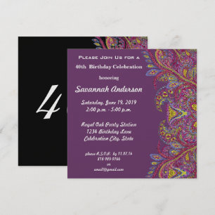 Invitation Fête du 40e anniversaire