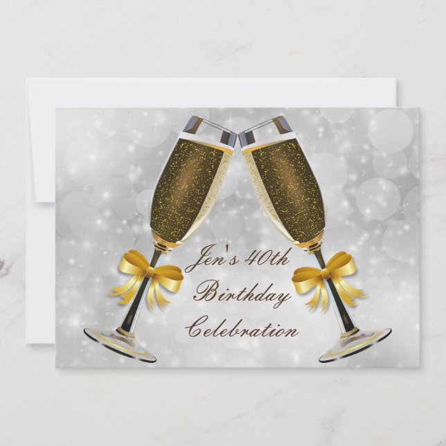 Invitation Fête du 40e anniversaire de la Champagne en argent (Devant)