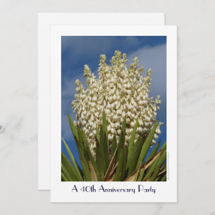 Invitation Fête du 40e anniversaire Floral Yucca