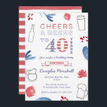 Invitation Fête du 40e anniversaire, Soeurs et bières<br><div class="desc">Bravo et des bières jusqu'à 40 ans avec ces invitations amusantes à la fête d'anniversaire Rouge Blanc et Bleu. Le thème Stars et Stripes rendrait le design particulièrement adapté à un événement autour d'un jour férié comme le 4 juillet, ou à toute personne qui aime afficher le drapeau autant que...</div>
