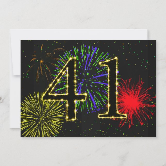 Invitation fête du 41e anniversaire invitez (Devant)