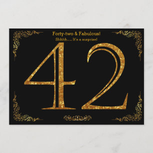 Invitation Fête du 42e anniversaire,Styl Gatsby,parties scint